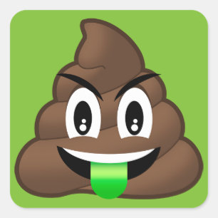 Sticker Carré Dunette folle Emoji de langue verte