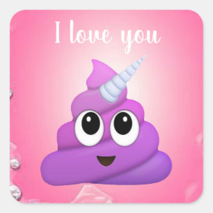 Sticker Carré Dunette magique personnalisée Emoji de licorne