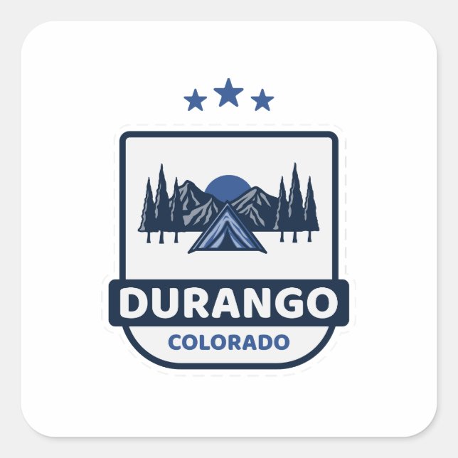 Sticker Carré Durango - Colorado (Devant)