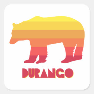 Sticker Carré Durango Colorado Ours arc-en-ciel