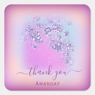 Sticker Carré Dusty Blue Parties scintillant Berry Merci doux 16