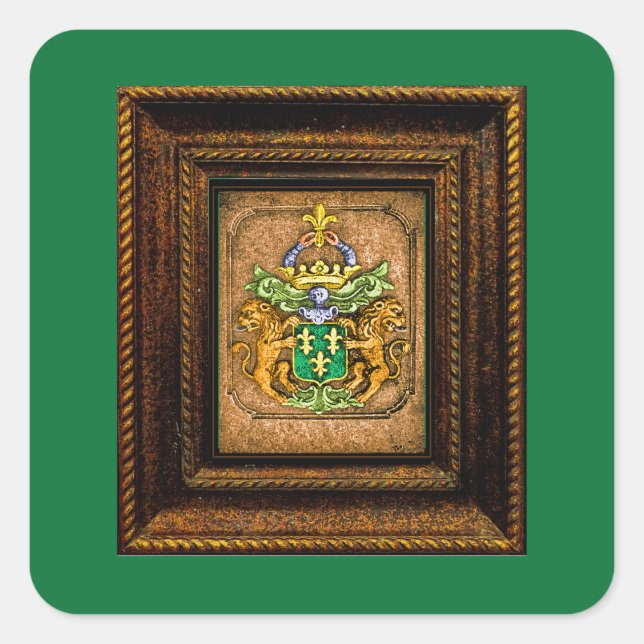 Sticker Carré Dutch van Westervelt Famille Armoiries Salutation (Devant)