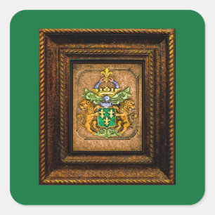 Sticker Carré Dutch van Westervelt Famille Armoiries Salutation