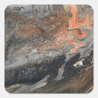 Sticker Carré Dynamic Earth Tones and Swirls