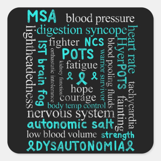 Sticker Carré Dysautonomia Sensibilisation Mois dysautonome pati (Devant)