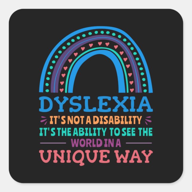 Sticker Carré Dyslexia (Devant)