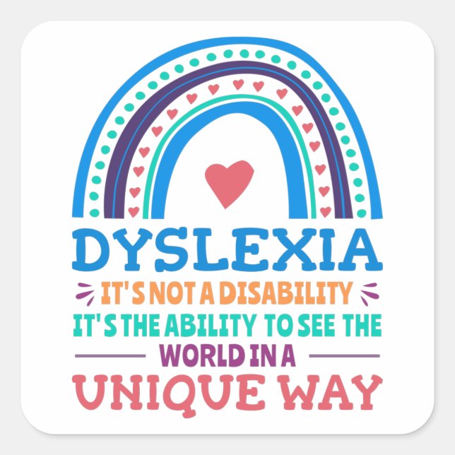 Sticker Carré Dyslexia (Devant)
