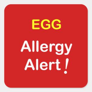 Sticker Carré e1 - Alerte allergique - OEUFS.