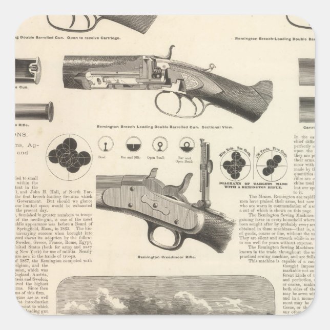 Sticker Carré E Remington et les fils (Devant)