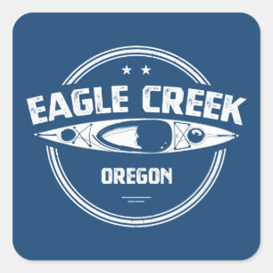 Sticker Carré Eagle Creek Oregon Kayaking
