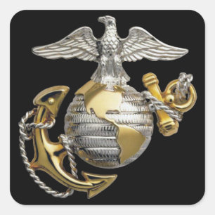 Sticker Carré Eagle Globe et Ancre