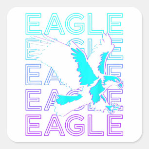 Sticker Carré Eagle Retro