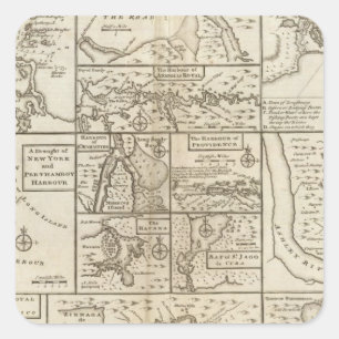 Sticker Carré East Coast, États-Unis