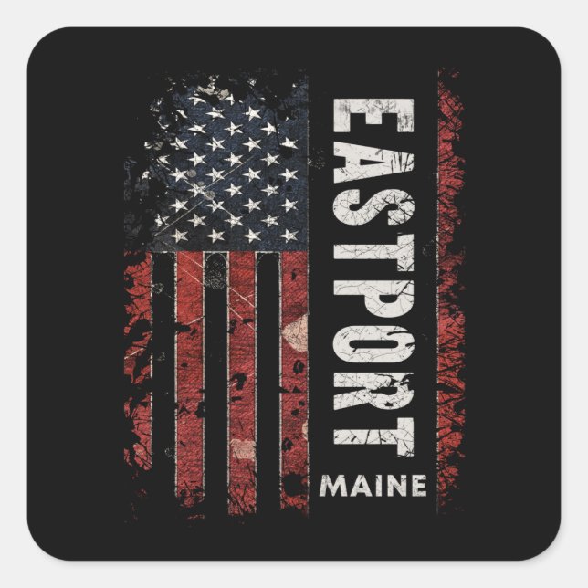 Sticker Carré Eastport Maine (Devant)