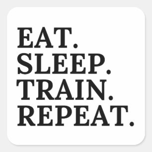 Sticker Carré Eat, Sleep, Train, Repeat