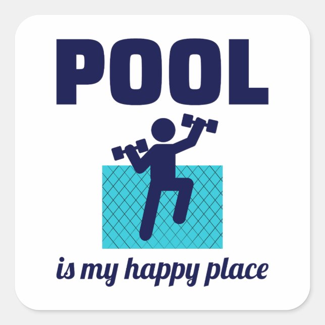 Sticker Carré Eau Aérobic Fitness aquatique Aqua Exercice (Devant)
