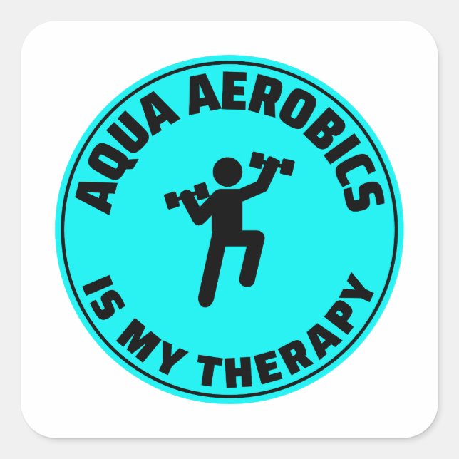 Sticker Carré Eau Aérobic Fitness aquatique Aqua Exercice (Devant)