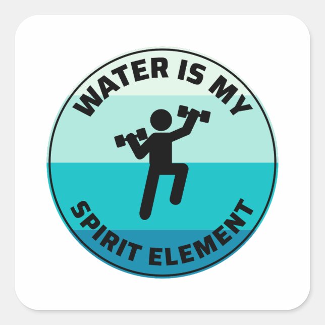Sticker Carré Eau Aérobic Fitness aquatique Aqua Exercice (Devant)