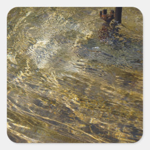 Sticker Carré Eau fontaine d'or