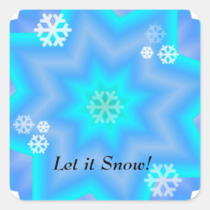 Sticker Carré Éblouissant Snowflakes
