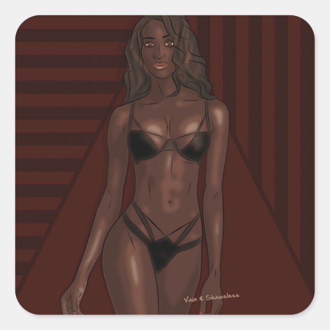 Sticker Carré ebony eyes (Devant)