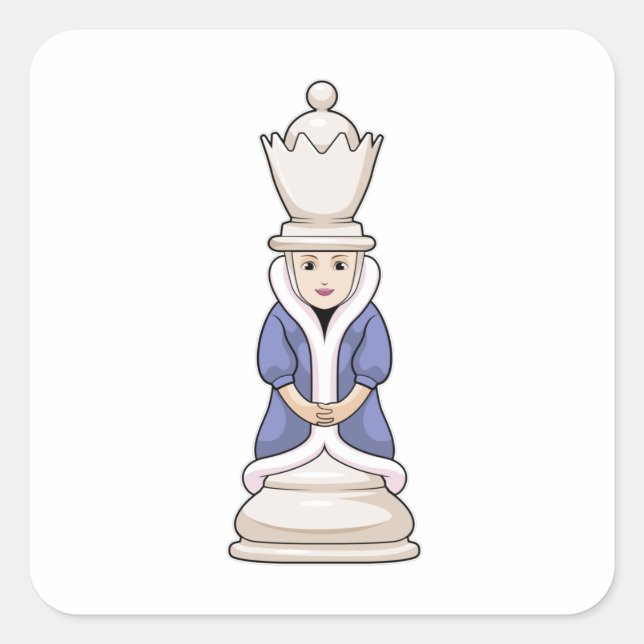 Sticker Carré Échecs Queen Chess (Devant)