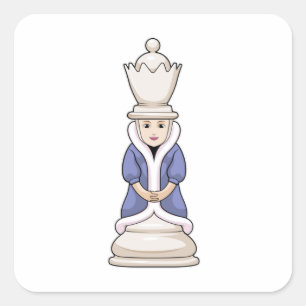 Sticker Carré Échecs Queen Chess