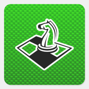 Sticker Carré Échecs verts