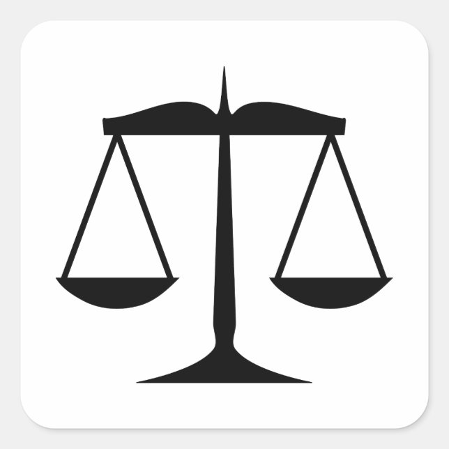 Sticker Carré Échelles de justice (droit) (Devant)