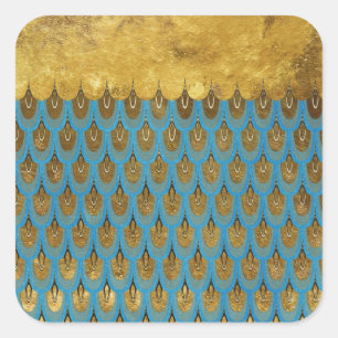 Sticker Carré Echelles de Parties scintillant de sirène Gold Shi
