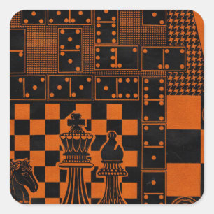 Sticker Carré échiquiers dominos dominos