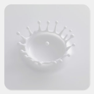 Sticker Carré Éclaboussure de lait