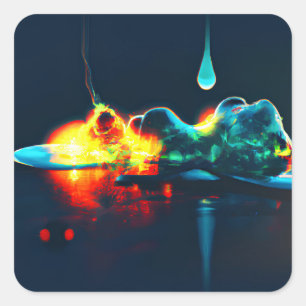 Sticker Carré Éclairage Liquide