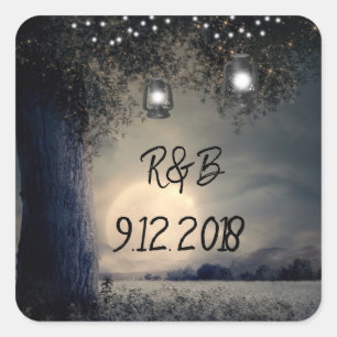 Sticker Carré Éclairer l'arbre des lanternes par Mariage de Plei