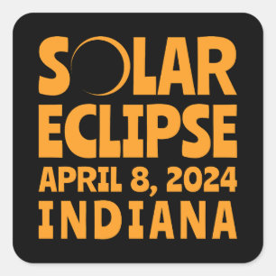 Sticker Carré Éclipse solaire 2024 Indiana