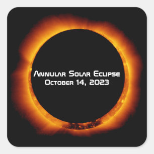 Sticker Carré Éclipse solaire annuelle 2023