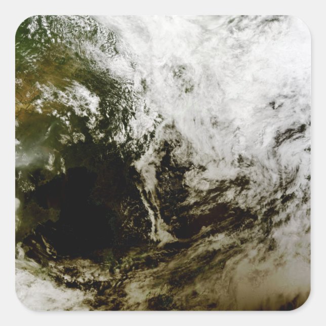 Sticker Carré éclipse solaire au-dessus de l'Asie du Sud-Est (Devant)