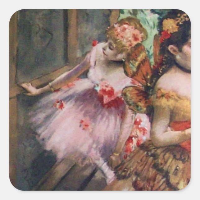 STICKER CARRÉ ÉCOLE DE DANSE / BALLERINA DANSEURS DE BALLET EN R (Devant)
