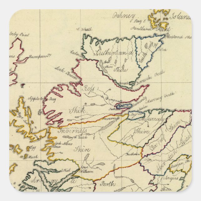 Sticker Carré Écosse 11 (Devant)