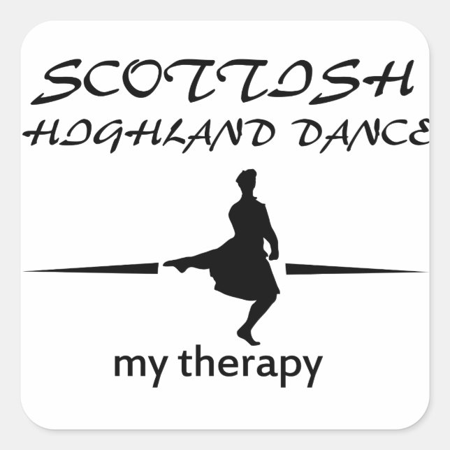 Sticker Carré Écosse Highland Dancing designs (Devant)
