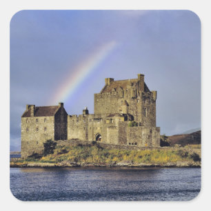 Sticker Carré Écosse, Highland, Wester Ross, Eilean Donan