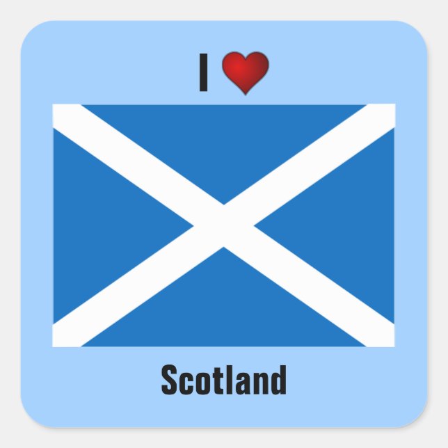 Sticker Carré ÉCOSSE : J'aime l'Ecosse (Devant)