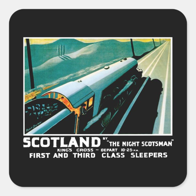 Sticker Carré Ecosse par The Night Scotsman (Devant)