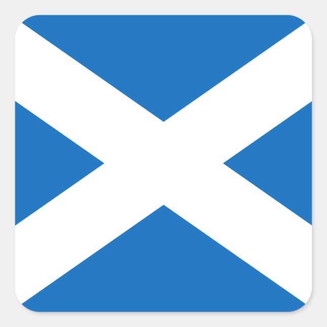 Sticker Carré Ecosse's Saltire, Drapeau écossais (couleur offici (Devant)