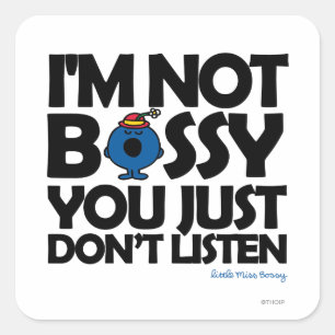 Sticker Carré Écoutez La Petite Mlle Bossy