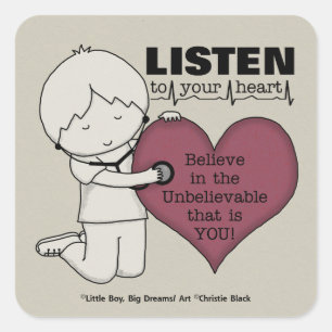 Sticker Carré Écoutez votre coeur