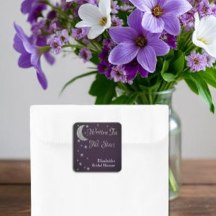 Sticker Carré Écrit Dans La Fête des mariées Des Étoiles