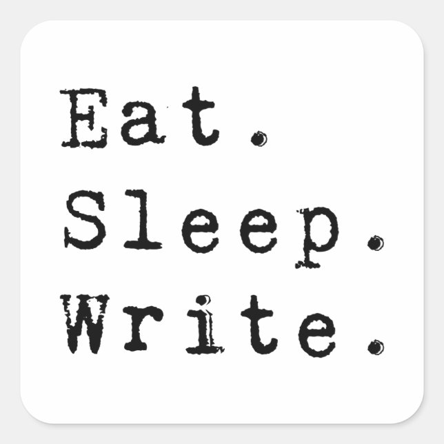 Sticker Carré Écriture du sommeil de l'alimentation (Devant)