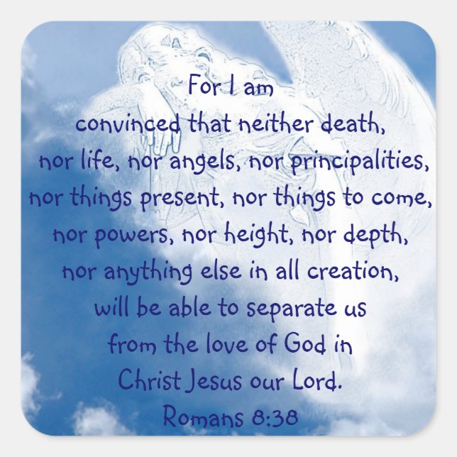 Sticker Carré Écriture Inspirante Angel Dans Les Nuages, Romains (Devant)