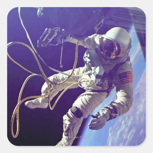 Sticker Carré Ed White First American Spacewalker Photographie (Devant)